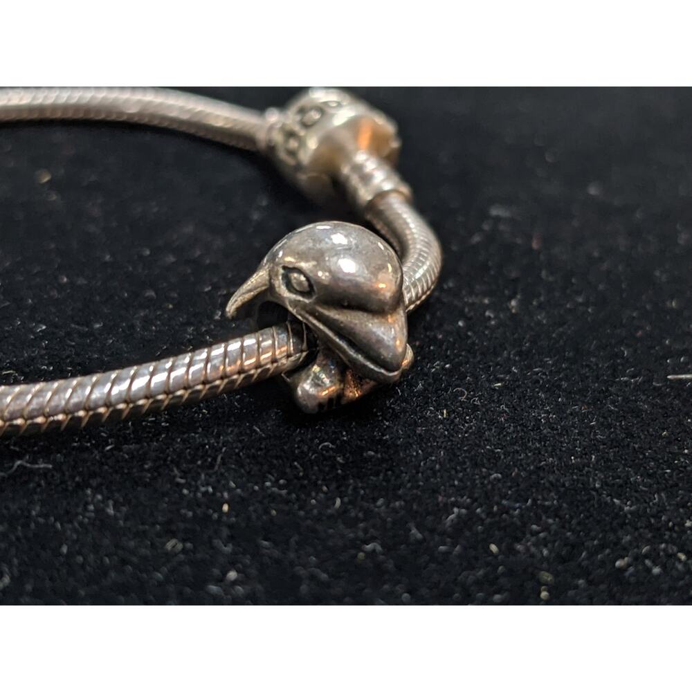 Pandora Moments 925 Sterling Silver ALE Dolphin Ocean Marine Bead Bracelet Charm